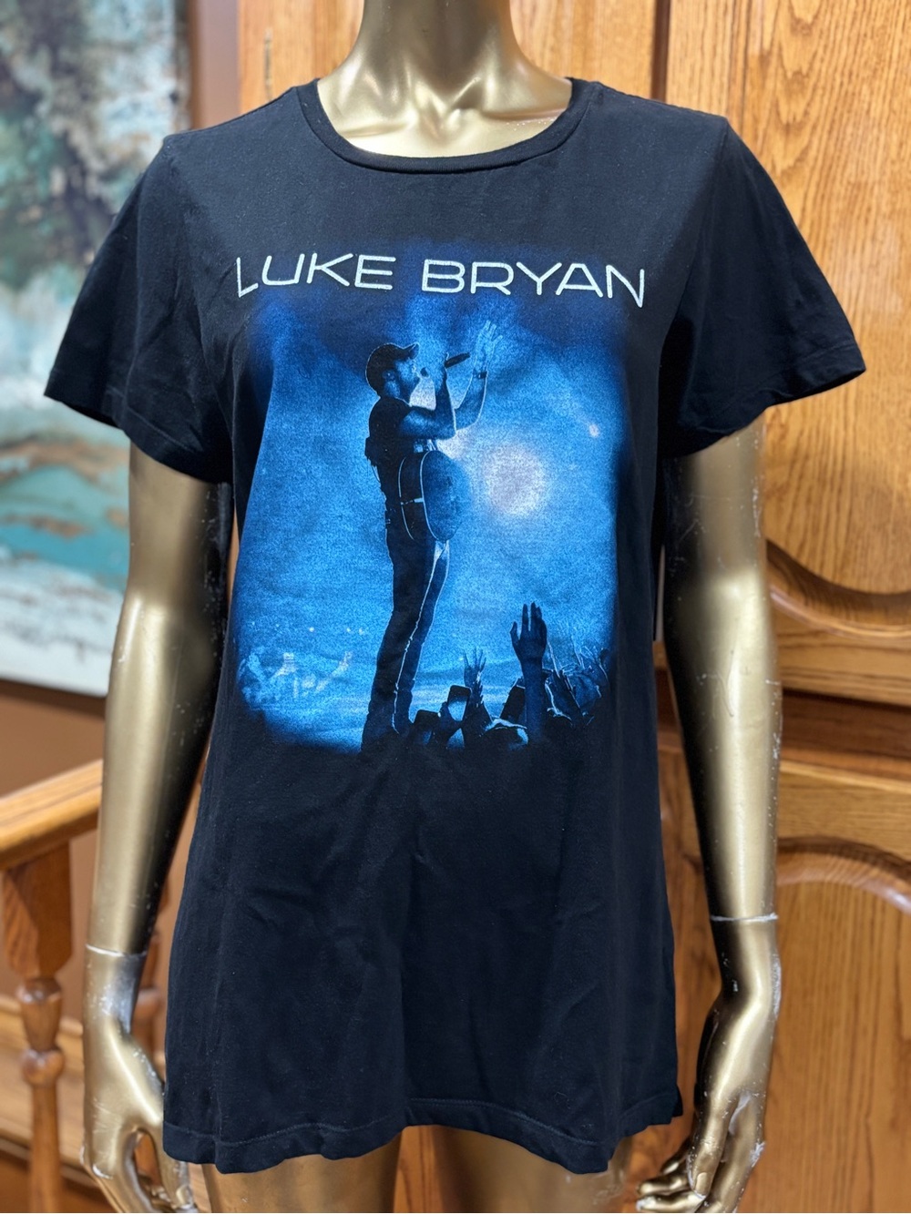 Women’s “Luke Bryan Kill the Lights” Black Graphic Concert Tee - Blue Print